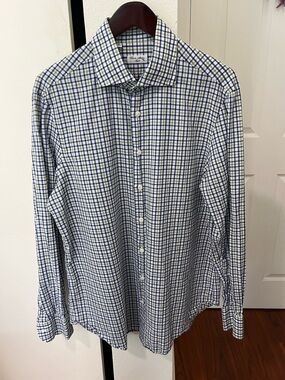 Cesare Attolini Check Dress Shirt  Spread Collar